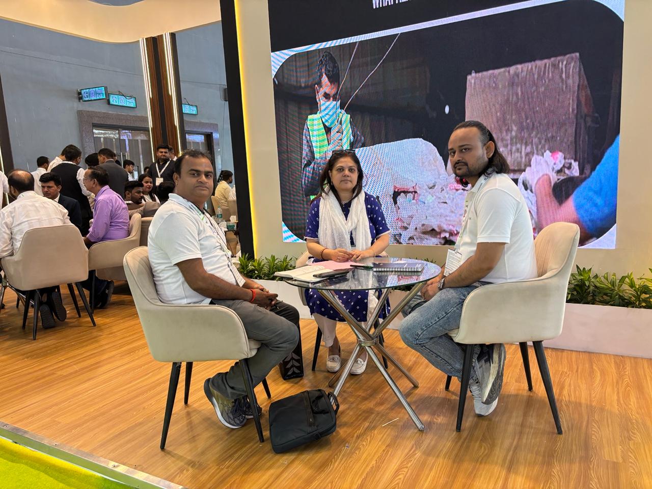 GeoCirculus team at an industry exhibition booth